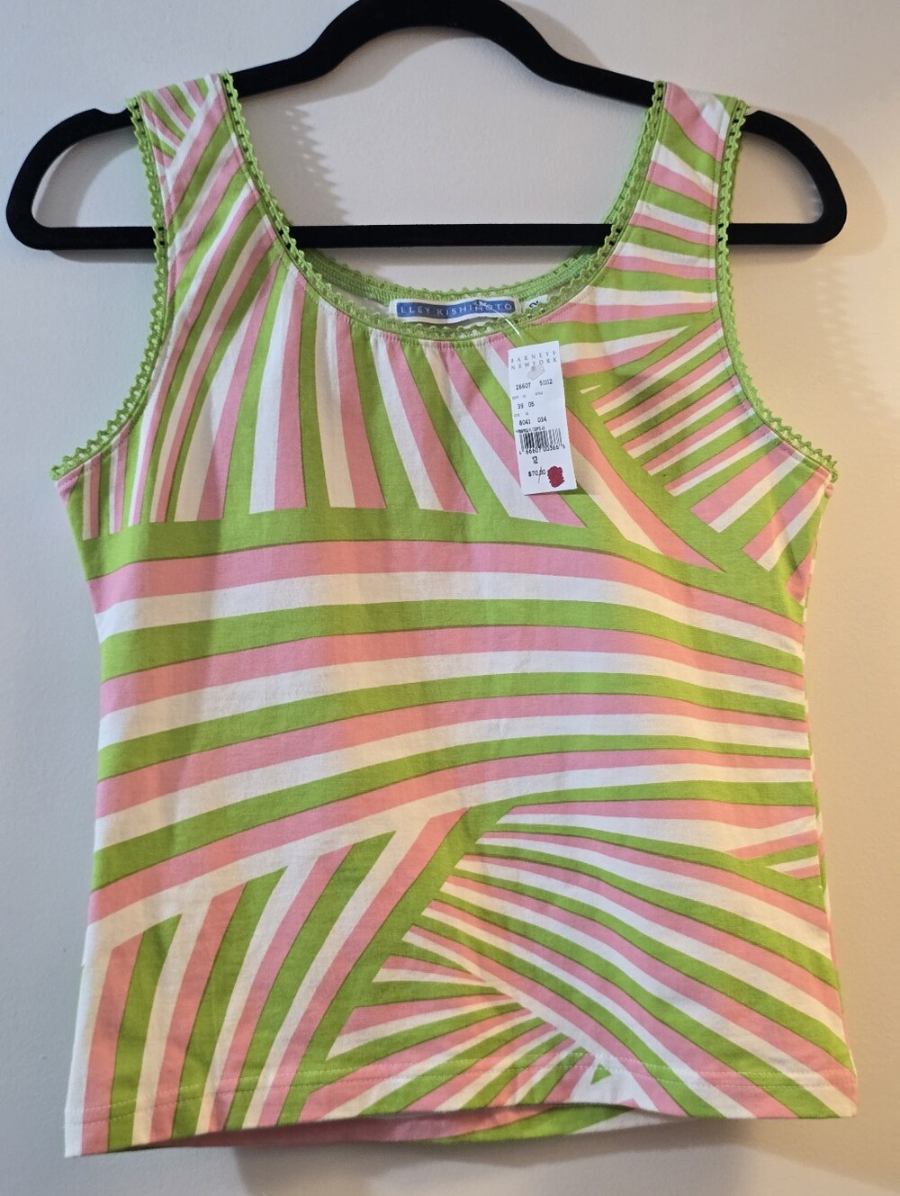 NWT Eley Kishimoto Barneys New York Vintage Graphic Tank Top Size 12